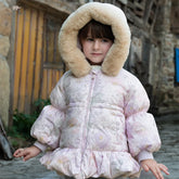 Girls Plush Hooded Down Coat – Waterproof Winter Style